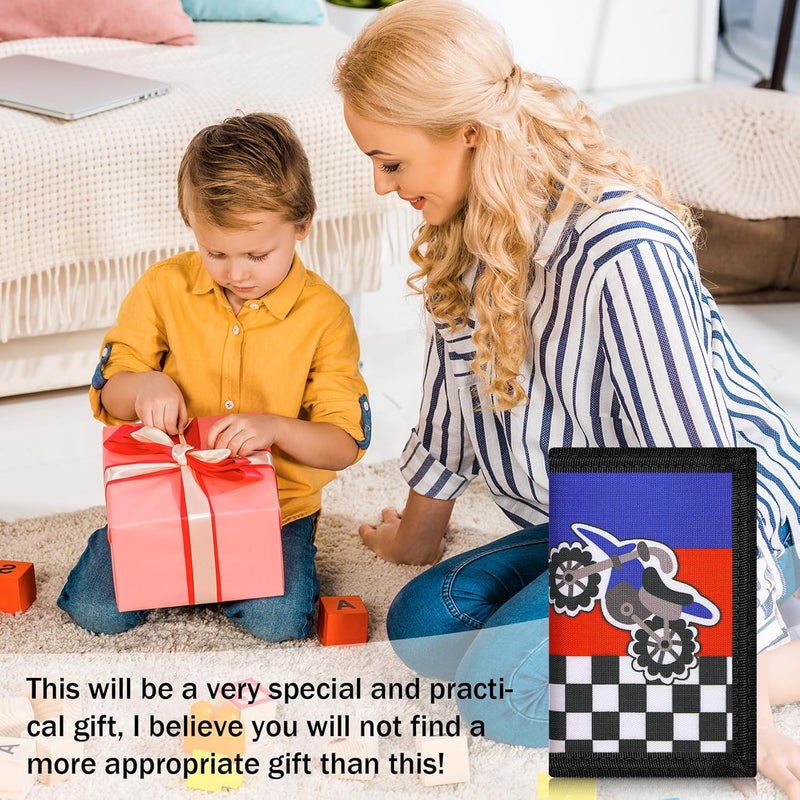 Jonyee RFID Wallet, Cute Cartoon Wallet with Zipper for Kids (Motorcycle) - Image 4